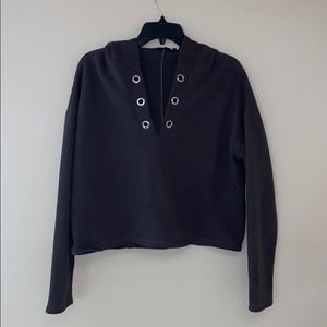 Urban Outfitters out from under green vneck hoodie